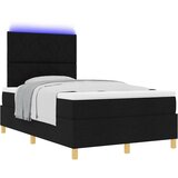  LED Box Spring Krevet s uzglavljem Crna 120 x 190 cm tkanina | Shoptok.si