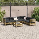  7-dijelni set vrtnih sofa od impregnirane borovine s jastucima | Eponuda.com