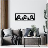 Wallity Zidna dekoracija Tri majmuna-M, 70x25 cm, 1,2 mm, Crna | Eponuda.ba