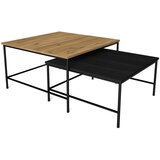 Marckeric Crni/natur stolići za kavu u setu 2 kom s pločom stola u dekoru hrasta 80x80 cm Fiorenza – Cijene