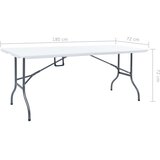  Sklopivi vrtni stol bijeli 180 x 72 x 72 cm HDPE | Eponuda.ba