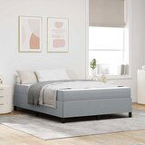 vidaXL Krevet s opruga kutije Svijetlo siva, Crna 140 x 190 cm | shoptok.hr