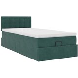  Otomanski krevet s madracem i LED tamnozeleni 90x200 cm baršun | Eponuda.com