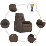  Električni masažni naslanjač rjava mikrovlakna, (22123326) | Shoptok.si