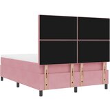  LED Box Spring Krevet s madracem Ružičasta 140 x 190 cm Baršun | shoptok.hr