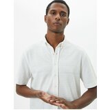 Koton Summer Shirt Short Sleeve Classic Collar Textured Buttoned Cene