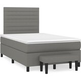 vidaXL Box spring postelja z vzmetnico temno siva 120x190 cm blago | Shoptok.si