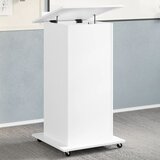 vidaXL Lektorat s kolesi in predalom bel 55x55x107 cm inženirski les Cene
