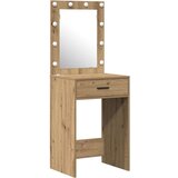  Set toaletnog stola s LED rasvjetom u 3 dijela Artisan hrast inženjersko drvo | shoptok.hr
