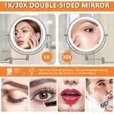 AUXMIR stensko LED kozmetično ogledalo z 1x/30x povečavo | Shoptok.si