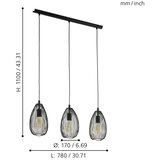 Eglo 49142 - viseći luster clevedon na sajli 3xE27/60W/230V | Eponuda.com