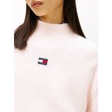Tommy Jeans Pulover mornarsko plava / pastelno roza / crvena / bijela | shoptok.hr