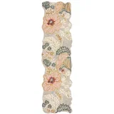 svetlo rožnat ročno tkan volnen tekač 60x230 cm daphne shaped floral –