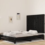 vidaXL Stensko posteljno vzglavje črno 127,5x3x90 cm trdna borovina Cene