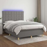  Box spring s madracem LED tamnosivi 140x190 cm tkanina Cijene