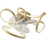 QAZQA Stropni ventilator medenina 55cm vklj. LED zatemnitev z daljinskim upravljalnikom - Mandy u