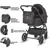 Coccolle Otroški voziček 2v1 Serry Jet črna in stolček za hranjenje Ziti | Shoptok.si