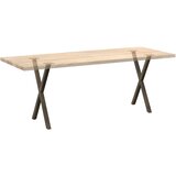 Noge za blagovaonski stol u obliku slova X, 2 kom, prirodni čelik, 57 x (72-73) cm, čelik Slike