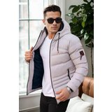 Dewberry 67514 Hooded Winter Mens Puffer Coat-STONE Cijene