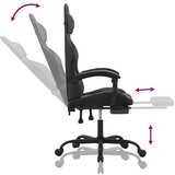  Igraća stolica od umjetne kože s osloncem za noge Crna i siva | shoptok.hr