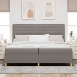  LED Box Spring Krevet Sivo-smeđa 200 x 200 cm tkanina | shoptok.hr
