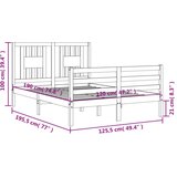  Okvir kreveta s uzglavljem bijeli 4FT mali bračni masivno drvo | shoptok.hr