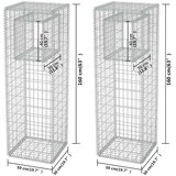  Gabionske stupne košare/sadilice 2 kom čelične 50 x 50 x 160 cm | shoptok.hr