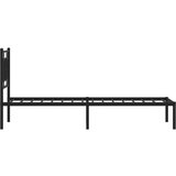 Metalni okvir za krevet s uzglavljem crni 75x190 cm | shoptok.hr