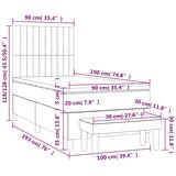 Box spring krevet s madracem crni 90x190 cm od tkanine | shoptok.hr