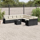 vidaXL 11-dijelni set vrtnih sofa od poliratana s jastucima crni | shoptok.hr