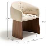 Kave Home Bež podstavljena blagovaonska stolica s naslonima za ruke Bosca – | shoptok.hr