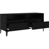 TV ormar Crni hrast 100 x 34,5 x 44,5 cm Obrađeno drvo i čelik | shoptok.hr