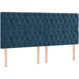 Maison Chic Posteljno vzglavje - Vzglavna omarica 4 kosa temno moder 90x7x78/88 cm žamet, (22077221) Cene