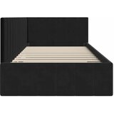  Kutni okvir kreveta s uzglavljem Crna 100 cm x 200 cm Baršun | shoptok.hr