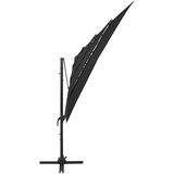  Suncobran s 4 razine i aluminijskom šipkom 250 x 250 cm crni | shoptok.hr