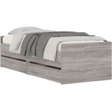 vidaXL Posteljni okvir s predali siva sonoma 90x200 cm | Shoptok.si
