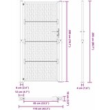 Vrtna vrata crna 100x200 cm čelična križna konstrukcija | shoptok.hr