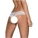 Obsessive Alabastra - cvjetne, otvorene ženske tange - bijele (S/M) - L/XL | shoptok.hr
