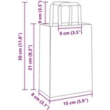  Papirnate vrećice 250 kom s ručkama plave 15x8x21 cm | shoptok.hr