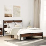 vidaXL Posteljni okvir brez vzmetnice hrast 120x200 cm inženirski les | Shoptok.si
