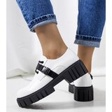 Gemre White lace-up shoes with tractor soles Marike | Shoptok.si