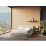 Makamii Krem tapecirani bračni krevet s prostorom za odlaganje s podnicom 180x200 cm Kiana – | shoptok.hr