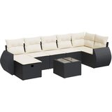 Maison Chic Seti vrtnega pohištva - Vrtna garnitura - Vrtni pohištvo set 8-delna z blazinami črn poli ratan, (21799840) | Shoptok.si