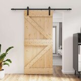  Klizna vrata s priborom za montažu 95 x 210 cm masivna borovina | shoptok.hr