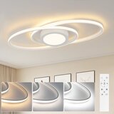 Nettlife Ovalna LED stropna svetilka 48W zatemnljiva bela z daljinskim upravljalnikom 3000K - 6500K moderna za spalnico, otroško sobo, pisarno, (22111108) | Shoptok.si