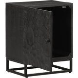 Furnova Nočna omarica črna 40x30x50 cm trden mangov les in železo, (21927532) | Shoptok.si