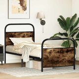  Okvir kreveta bez madraca dimljena boja hrasta 75x190 cm drveni | shoptok.hr
