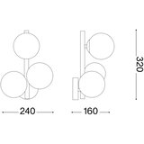 Ideal Lux led zidna svetiljka perlage 3xG9/3W/230V zlatna/zadimljena | Eponuda.com