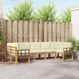  Set vanjskih sofa 7 kom. Bijela i krem Smeđa 304 x 128,5 x 73 cm | shoptok.hr