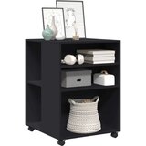vidaXL Bočni stolić s kotačima crni 55x60x78 cm konstruirano drvo | shoptok.hr